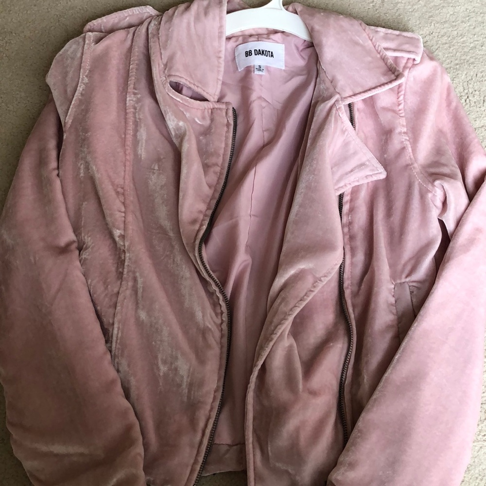 Baby pink velvet jacket
